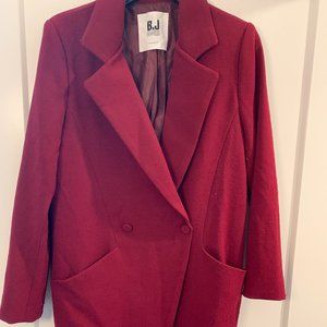 🌟LAST CALL! Crimson Long Blazer Jacket - Made in Korea (Size 6)